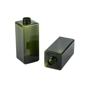 Premium Translucent Green Square Lotion Bottle - Minimalist 500ml Dispenser for Luxury Body Wash, Shampoo & Hair Care