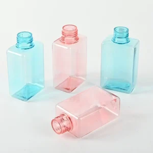 Modern Square Lotion Bottle with Press Pump - Transparent Refillable Dispenser for Shampoo, Body Wash & Skincare